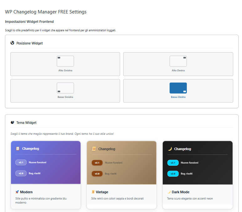 Settings Panel